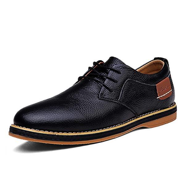 Men's Oxford Dress Shoes | Pebbled Leather Upper | Lace-Up Closure | Blind Eyelets | Casual Sophisticated Style | Versatile Work & Weekend Footwear