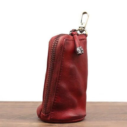 Vintage Cowhide Leather Waist Bag | Key Holder Purse | Unisex Belt Pouch | Genuine Leather Hip Bag | Stylish Fanny Pack | Versatile Travel Wallet | Brown Leather Waist Pack
