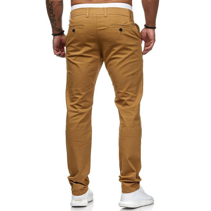 Men's Jogger Pants | Solid Color | Slim Fit | Casual Style | Loose Fit | Mid Waist | Drawstring Closure | Thin Cotton Blend | Machine Washable | 43253681M
