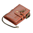 Men's Vintage Style Compact Wallet | Double Zipper Closure | Multi-Card Slots | Coin and Cash Compartments | Durable Retro Design | Slim Pocket-Friendly Accessory | Perfect for Everyday Use