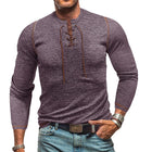 Men's Henley T-Shirt | Long Sleeve Crew Neck | Outdoor Casual Wear | Cotton Polyester Blend | Multiple Colors | Comfortable Durable Style