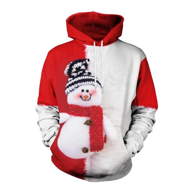 Men's Christmas Graffiti Hoodie | Casual Holiday Print | Adjustable Drawstring Hood | Long Sleeves | Cotton-Polyester Blend | Relaxed Fit | XS-3XL | Festive Outerwear