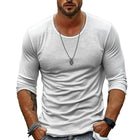 Men's Long Sleeve T-Shirt | Casual Solid Color | Round Neck | Breathable Soft Cotton Blend | Versatile & Durable | Classic Style | Perfect for Layering | Ideal for Casual & Semi-Formal Settings