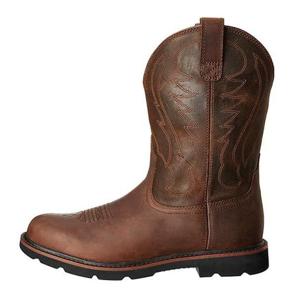 Men's Western Cowboy Boots | Durable Rubber Outsole | Innovative Cushioning | Full-Grain Leather | Comfortable All-Day Wear | Side Pulls for Easy Entry