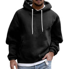 Men's Fleece Hoodie | Solid Color Loose Fit | Casual Pullover with Pocket | Long Sleeve Warm Sweatshirt | Comfortable Cozy Top for Everyday Wear | Style with Jeans or Layer for Outdoor Activities