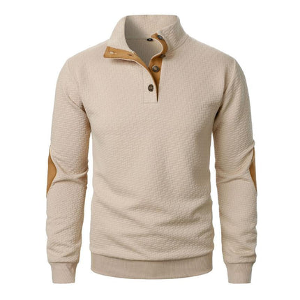 Men's Sweatshirt | Stand Collar | Long Sleeve | Premium Jacquard | Colorblock Design | Casual Modern Style | Comfortable & Stylish | Versatile Wardrobe Addition | Multiple Colors Available