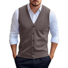 Men's Knitted Cardigan Vest | Casual Solid Color | Sleeveless V-Neck | Button-Up Design | Versatile Layering | High-Quality Fabric | Comfortable & Durable | Machine Washable | Elegant Outerwear