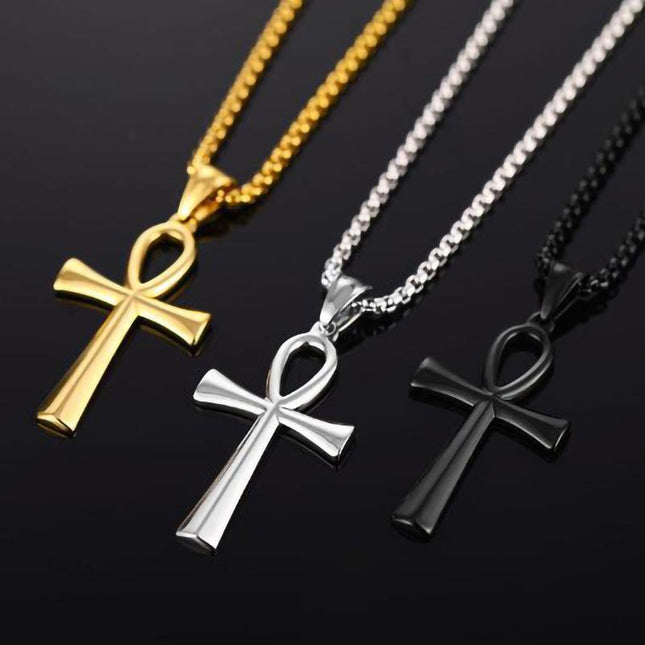 Vintage Style | Knot Design Cross Necklace | Silver Chain | Casual Fashion Jewelry | Unisex Accessory