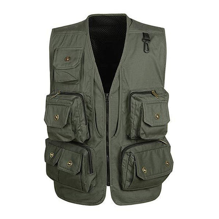 Men's Detachable Vest | High Quality Cotton Fabric | Multi Pockets | Zipper Closure | Machine Wash | Breathable Quick Dry | Stylish Copper Metal Zippers | Velcro Strips | Adaptable Back | Comfortable Casual Outerwear