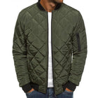 Men's Thermal Jacket | Padded Stand Collar | Solid Color | Warm Insulated Outerwear | Durable Polyester | Stylish Winter Coat | Casual & Formal Wardrobe Essential | With Side Pockets | Elasticized Cuffs