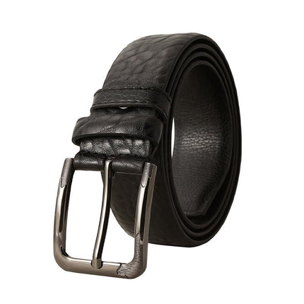 Men's Leather Belt | Retro Style | Casual & Formal Wear | Premium Pin Buckle | Genuine Leather Construction | Versatile Accessory | Durable & Stylish | High-End Design | Classic Width | Timeless Fashion