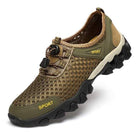 Men's Outdoor Hiking Shoes | Rugged All-Terrain Sneakers | Waterproof | Custom Fit | Massaging Insole | Leather & Mesh Panels | Bungee Cord Closure | Non-Slip Sole | Comfortable Lightweight Design