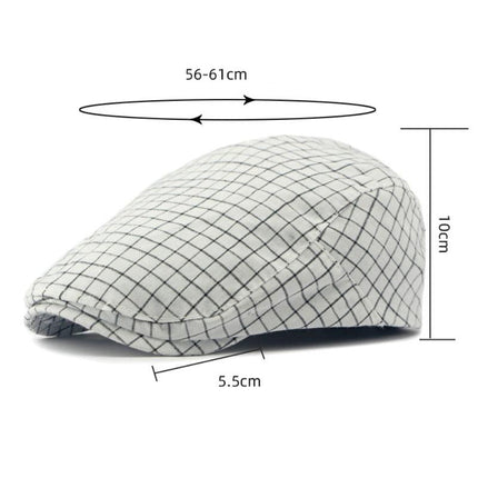 Men's Peaked Cap | Vintage Plaid | Premium Cotton | Breathable & Comfortable | Adjustable Fit | Timeless Style | Versatile Fashion Accessory | Perfect for Casual Outings & Outdoor Activities