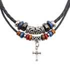 Retro Casual Ethnic Style | Cross Pendant Necklace | Vintage Boho Jewelry | Unique Statement Accessory | Unisex Fashion | Adjustable Chain