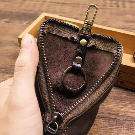 Vintage Cowhide Leather Waist Bag | Key Holder Purse | Unisex Belt Pouch | Genuine Leather Hip Bag | Stylish Fanny Pack | Versatile Travel Wallet | Brown Leather Waist Pack