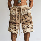 Men's Braided Beach Shorts | Holiday Swimwear | Premium Cotton Fabric | Stylish Design | Elastic Waistband with Drawstrings | Side Pockets | Summer Comfort | Versatile Casual Wear