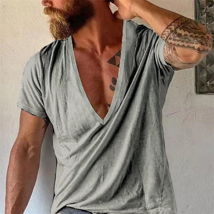 Men's V-Neck T-Shirt | Casual Short Sleeve | Solid Color | Breathable Cotton | Comfortable Fit | Lightweight Summer Top | Soft Premium Fabric | Durable Essential Wardrobe Staple