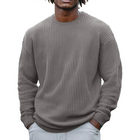 Men's Long Sleeve Waffle Knit Sweatshirt | Solid Color | Round Neck | Casual Layering | Soft Cotton Blend | Versatile Urban Fashion | Sizes S-5XL | Cool Weather Essentials