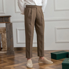 Men's High Waist Suit Pants | British Neapolitan Style | Straight Leg Trousers | Formal Wear | Elegant Tailoring | Premium Fabric | Modern Sophistication | Classic Fit | Versatile Formal Trousers