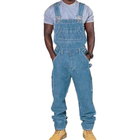 Men's Casual Washed Denim Overalls | Multi-pocket Design | Loose Fit | Adjustable Straps | Washed Vintage Look | Durable Cotton Denim | Functional Details | Versatile Style
