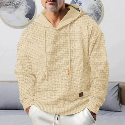 Men's Solid Color Long Sleeve Hoodie | Relaxed Fit | Soft Fabric | Attached Hood | Perfect for Fall & Winter | Comfortable Casual Apparel | Suitable for Outdoor Activities & Lounging