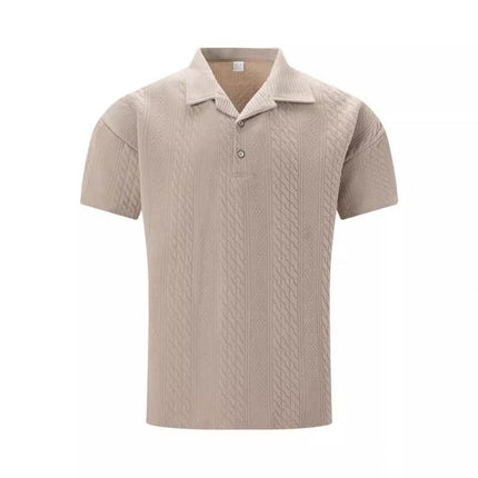 Men's Short Sleeve Polo Shirt | Jacquard Texture | Regular Fit | Cotton Blend | Classic Polo Collar | Casual Golf & Everyday Wear | Spring & Summer Fashion | Breathable & Durable | Timeless Solid Color