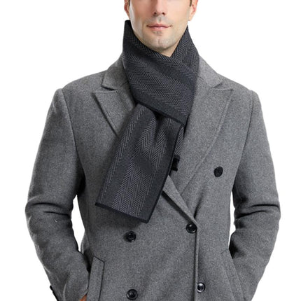 Men's Scarf | British Style Knitted Pattern | Warm & Soft | Classic Design | Versatile Length | Durable Fabric | Fashionable Winter Accessory | Perfect for Casual & Formal Wear
