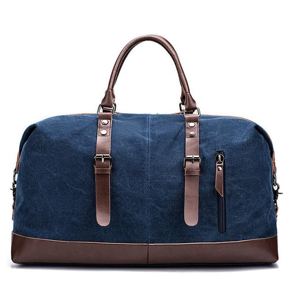Men's Canvas Travel Duffle Bag | Casual Zipper Closure | Horizontal Square Shape | Plain Design