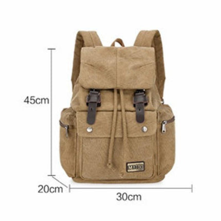 Men's Vintage Canvas Backpack | Large Capacity | Multi-Pocket | Retro Outdoor Design | Durable Heavy-Duty Material | Leather Accents | Adjustable Straps | Travel & Urban Use | Unisex Versatile Bag