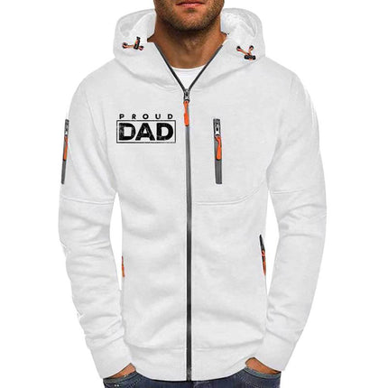 Men's Casual Streetwear Hoodie Jacket | Bold Lettering Print | Zip-Up | Hooded Neckline | Long Sleeves | Soft Cotton Blend | Ribbed Hem and Cuffs | Kangaroo Pockets | Variety of Colors | Machine Washable