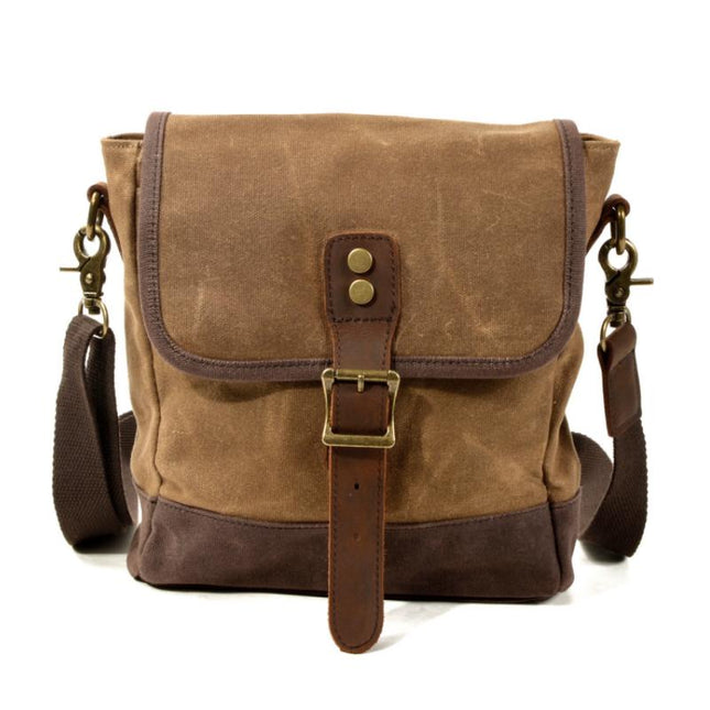 Men's Canvas Colorblock Shoulder Bag | Vintage Outdoor Style | Durable Canvas & Leather Accents | Adjustable Strap | Spacious Compartments | Secure Closures | Ideal for Daily Use & Adventures