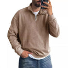 Men's Lapel Zipper Sweatshirt | Solid Color | Casual Style | Premium Cotton Blend | Contemporary Fit | Full-Length Zipper Closure | Smart-Casual Versatility | Comfortable Outerwear