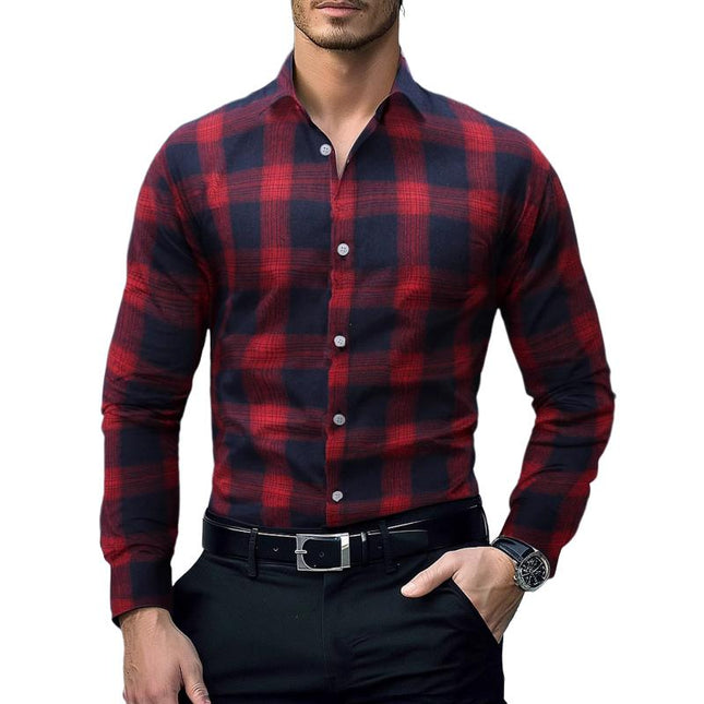 Men's Plaid Button-Down Shirt | Long-Sleeve | Relaxed Fit | Soft Cotton Blend | Spread Collar | Versatile Style | Casual & Smart-Casual Wear | Spring & Autumn | Lightweight | Chest Pocket | Comfortable Design