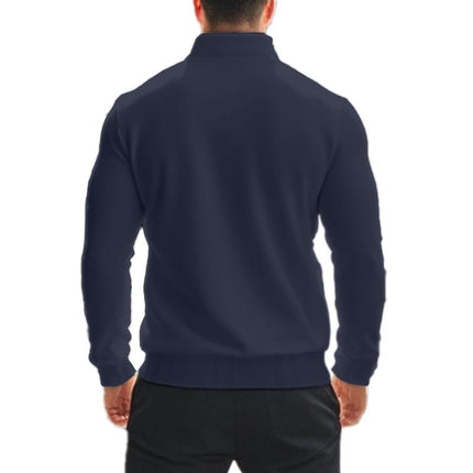 Men's Casual Sweatshirt | Zipper Stand Collar | Solid Color | Versatile Design | Comfortable Fit | Hip-Length | Soft Breathable Fabric | High-Quality Cotton Polyester Blend | Classic Shades | Machine Washable