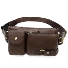 Men's Leather Waist Bag | Genuine Leather Messenger Bag | Adjustable Straps | Multiple Compartments | Durable Travel Accessory | Stylish Crossbody Bag for Men | Secure Closure | Compact & Lightweight