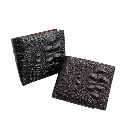 Men's Vintage Crocodile Texture Wallet | Short Bifold Design | Multi-Card Slots | Compact and Stylish | Durable Leather Wallet for Men | Ideal for Business, Casual and Formal Use | Holds Cards, IDs & Cash