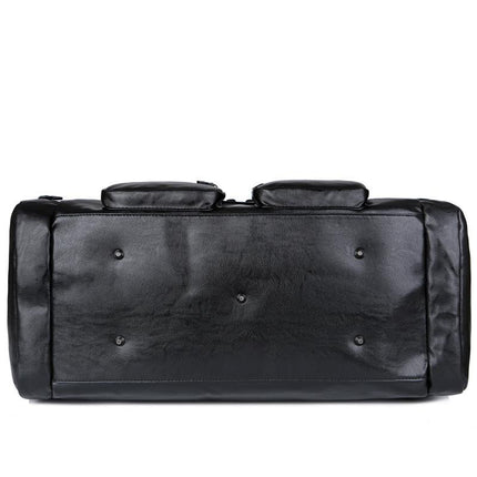 Men's Large Capacity Travel Duffle Bag | 32 Inch | PU Leather | Zipper Closure | Horizontal Square Shape | Plain Design