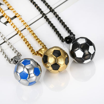 Men's Retro Football Pendant Necklace | Casual Jewelry for Sports Fans | Vintage Style Fashion Accessory