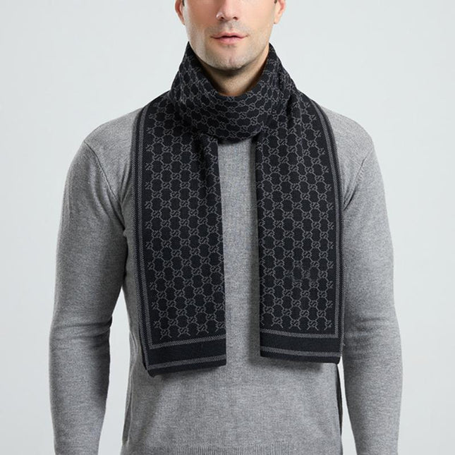Men's Scarf | British Style Knitted Pattern | Warm & Soft | Classic Design | Versatile Length | Durable Fabric | Fashionable Winter Accessory | Perfect for Casual & Formal Wear