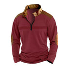 Men's Casual Sweatshirt | Colorblock Design | Stand Collar with Zipper | Long Sleeve | Regular Fit | Cotton-Blend Fabric | Layerable Outerwear | Sporty and Bold | Available in Multiple Sizes