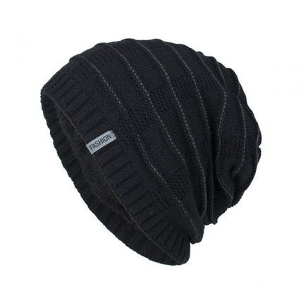 Men's Vintage Warm Knitted Hat | Plush Lined | Winter Beanie | Classic Retro Style | Cozy Insulation | Breathable Acrylic | Timeless Design | Soft and Comfortable | Stretchable Fit | Cold Weather Accessory