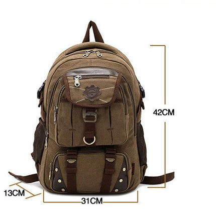 Men's Wear-Resistant Canvas Backpack | Square Vertical Design | Plain Pattern | Lightweight | Durable