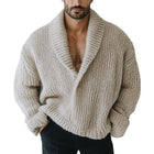 Men's Knit Sweater | Oversized Fit | Solid Color Lapel | Long Sleeve | Casual Style | Ribbed Cuffs | Soft Knit Fabric | S to 3XL | Versatile for Layering | Cozy Comfort | Modern Design
