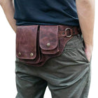 Men's PU Leather Vintage Shoulder Bag | Adjustable Strap | Compact Multi-Compartment | Casual Daypack | Secure Zippers | Lightweight Travel Bag