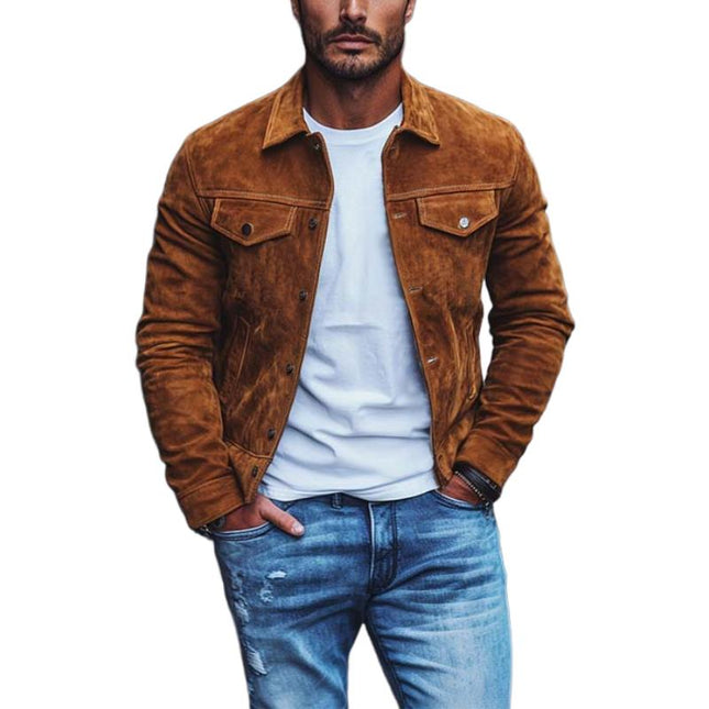 Men's Suede Jacket | Classic Multi-Pocket Design | Slim Fit | Casual Outerwear | Premium Suede Fabric | Versatile Layering | High-Quality Jackets for Men | Stylish & Practical Men's Coats