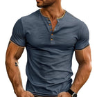 Men's Solid Color Cotton Blend Short Sleeve Button-Up Shirt | Breathable Soft Fabric | Casual Wardrobe Essential | Versatile Regular Fit | Classic Collar