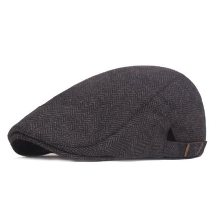 Men's Herringbone Beret Cap | Vintage Casual Style Hat | Classic Newsboy Flat Cap for Men | Stylish Men's Headwear