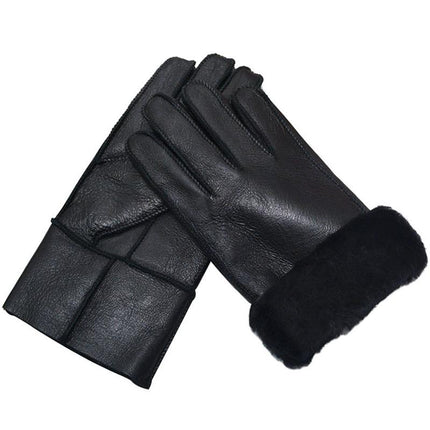 Men's Sheepskin Wool Gloves | Warm Winter Casual Wear | Plain Pattern | Paint Surface Finish | Clothing Accessories