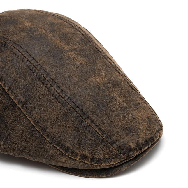 Men's Vintage Distressed Beret | Classic Style Artisanal Hat | Soft Fabric Blend | Adjustable Fit | Versatile Accessory for Casual and Formal Outfits | Timeless Rustic Charm