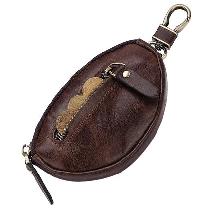 Men's Cowhide Leather Wallet | Zipper Closure | Key Compartment | Compact Design | Premium Quality | Multi-Functional Slots | Soft Lining | Sturdy Key Holder | Durable & Stylish | Perfect Gift